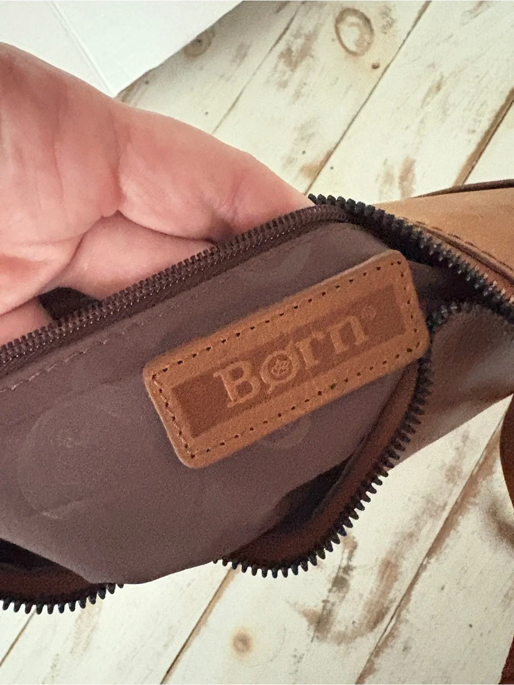 Born whipstitch faux leather hobo bag distressed shoulder purse whipstitch boho